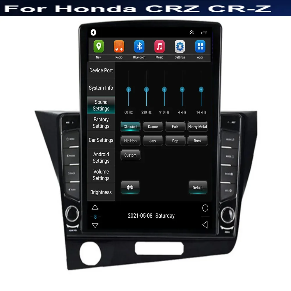 9.7 "Android14.0 لهوندا CRZ CR-Z تسلا نوع راديو السيارة الوسائط المتعددة مشغل فيديو الملاحة لتحديد المواقع RDS