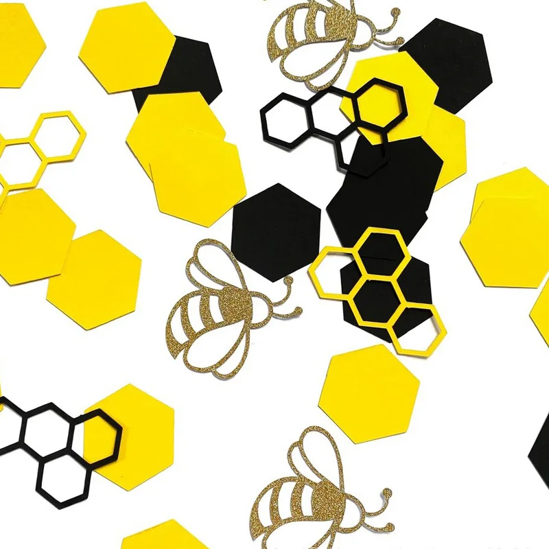 Dekoracja na imprezę ze skrawków papieru pszczelego o strukturze plastra miodu urodziny rekwizyty stół do jadalni