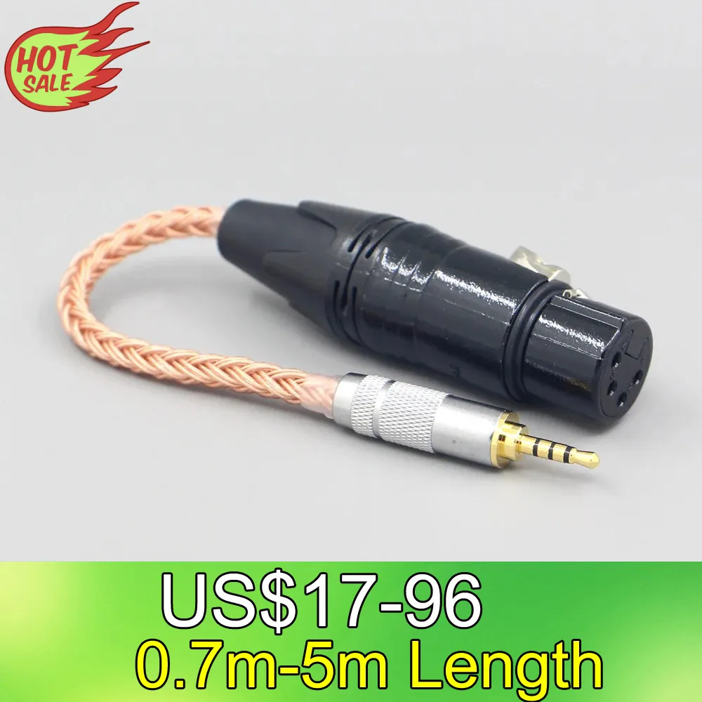 

LN007727 16 Core 99% 7N OCC Earphone Cable For 3.5mm 2.5mm 4.4mm 6.5mm Type C To XLR 4 pole Female Converter