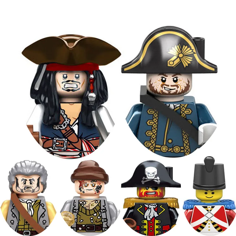 The Caribbean of Pirates Captain Jack Sparrow Gibbs Barbossa Imperial Soldier Bilther Figure Blocks Toys For Children