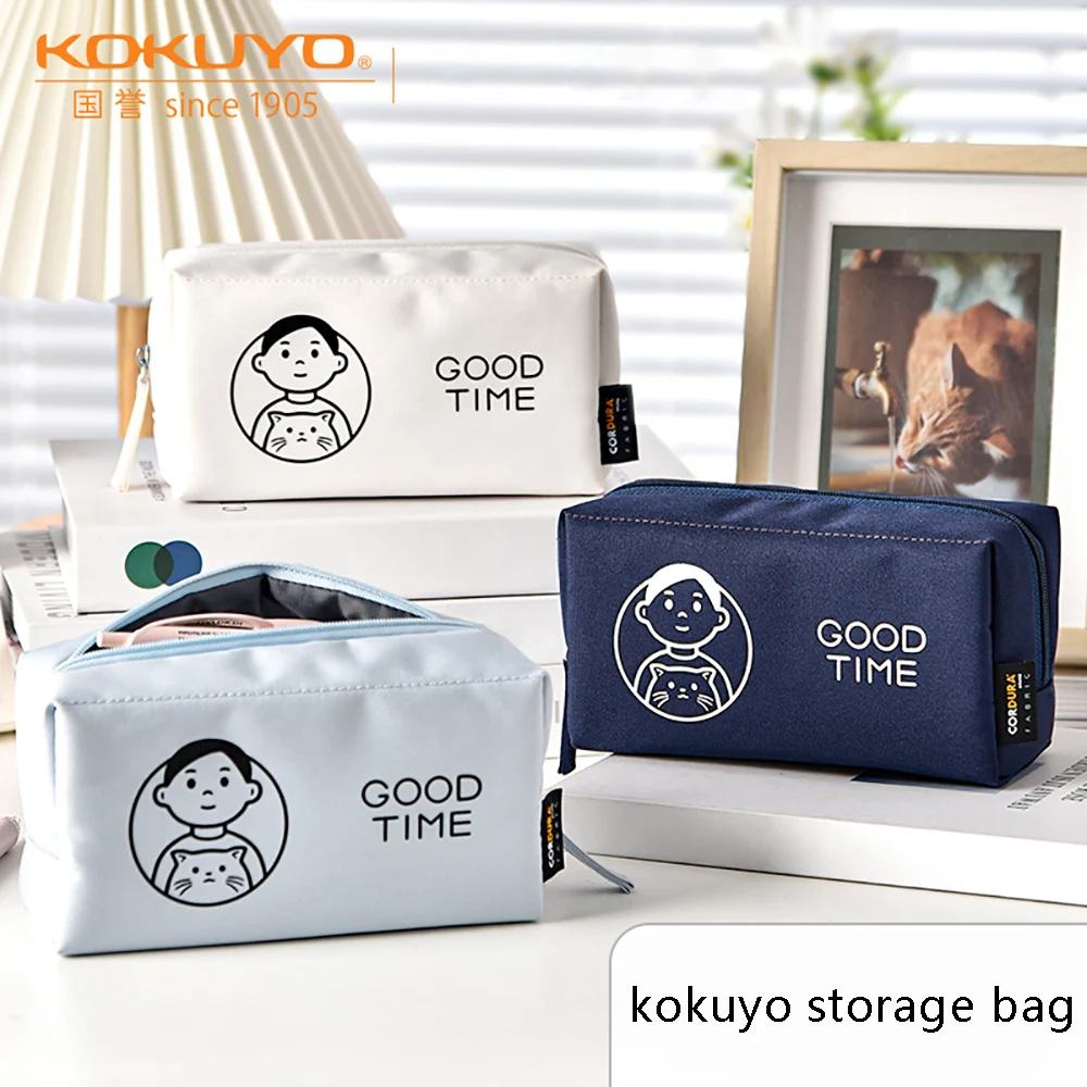 Japan KOKUYO Pencil Bag Office Accessories Multifunctional Stationery Box Student Supplies Storage Canvas Bag School Supplies