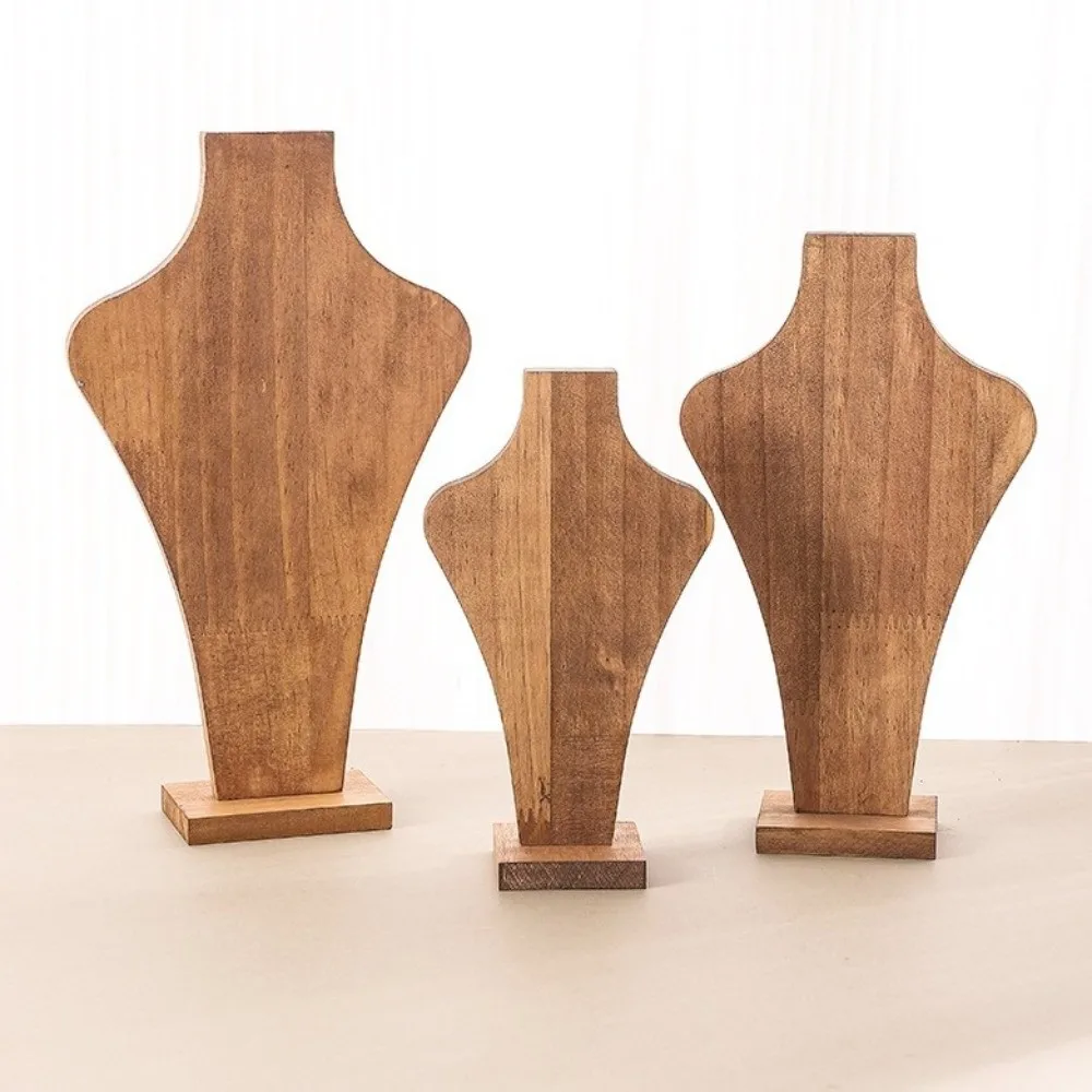 

Walnut Wood Necklace Display Stand Hanging Shelf High-end Jewelry Rack Display Props Detachable Mannequin Necklace Display Rack