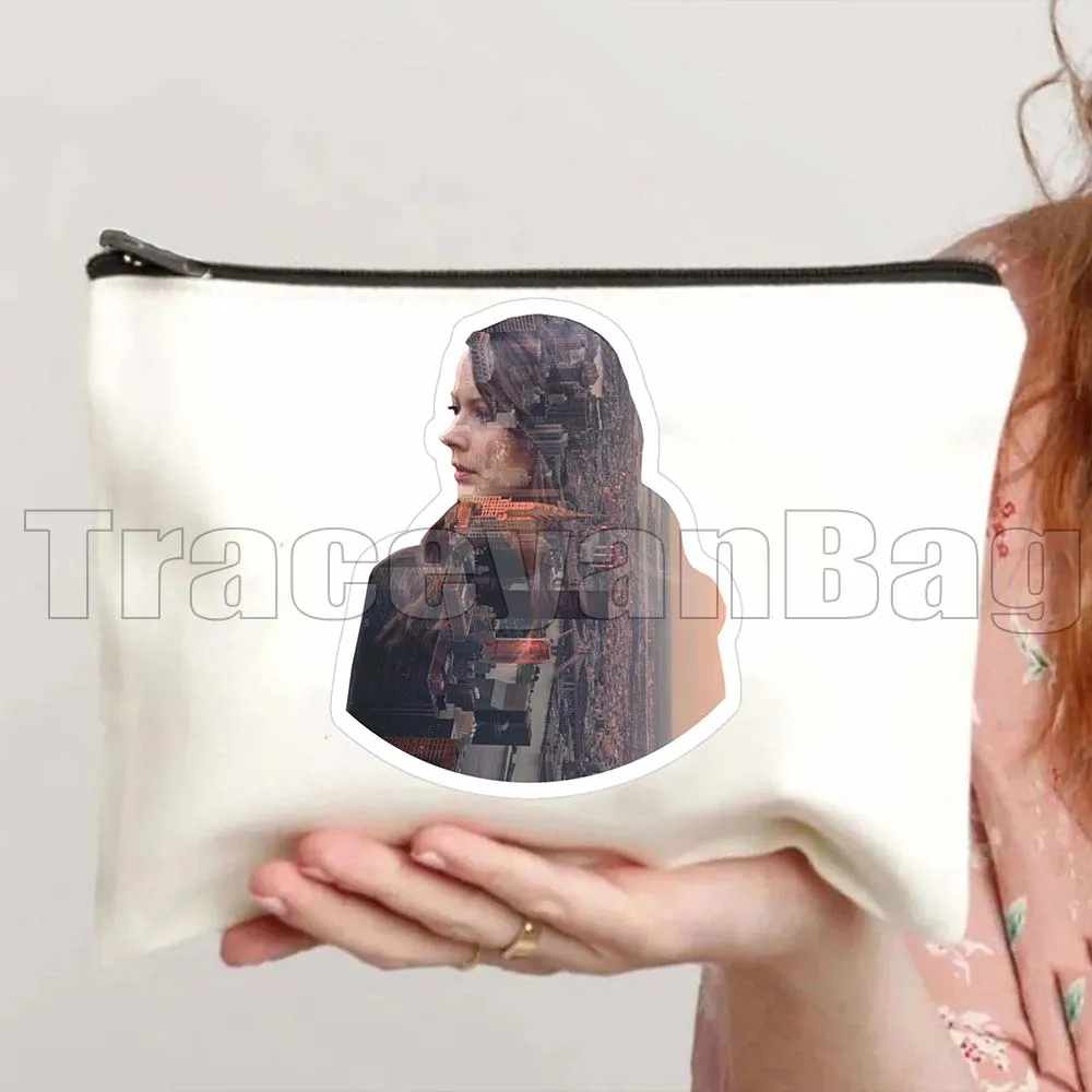 Funny Retro Person Of Interest Movie Root Shaw Fan Gifts Canvas Cosmetic Bag Makeup Storage Toilet Bag Pencil Case Zipper Pouch