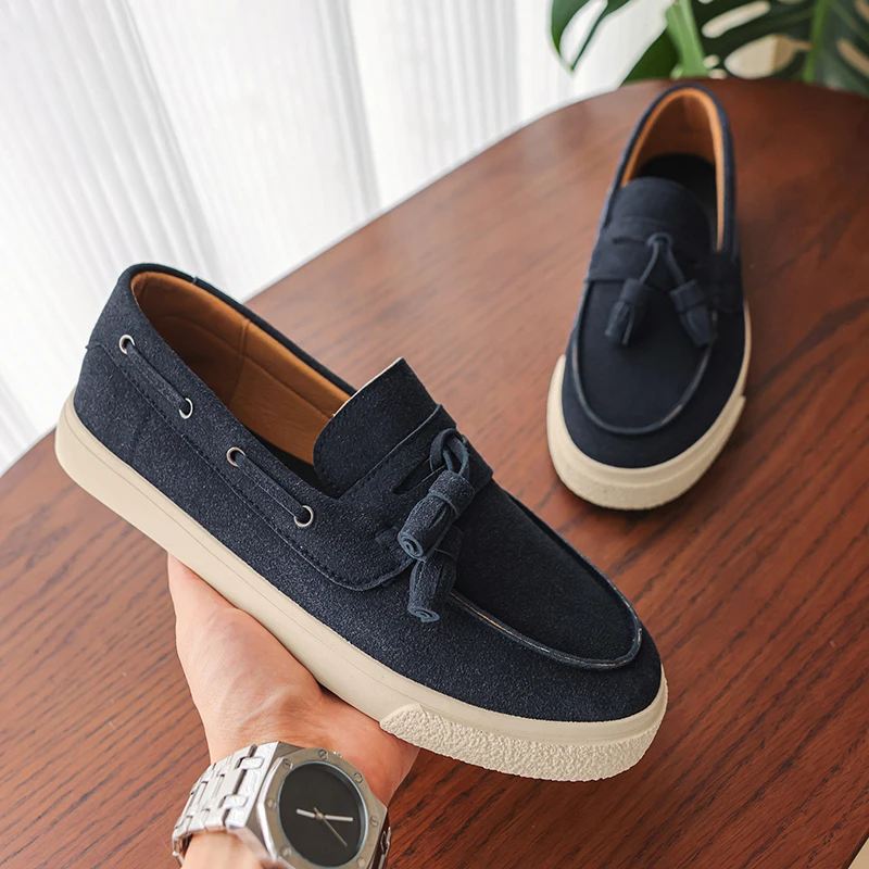 Mens Mesh Oxford Style Sneakers Flat Bottom Anti Slip Outsole Lightweight Breathable Dress Casual Shoes for Work and Daily Life