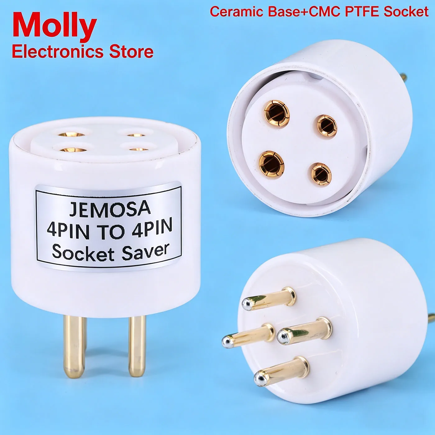 1PC JEMOSA 4PIN Tube Socket Saver Test Increase Height 2A3 300B 811 572B 274A 101D Tube AMP