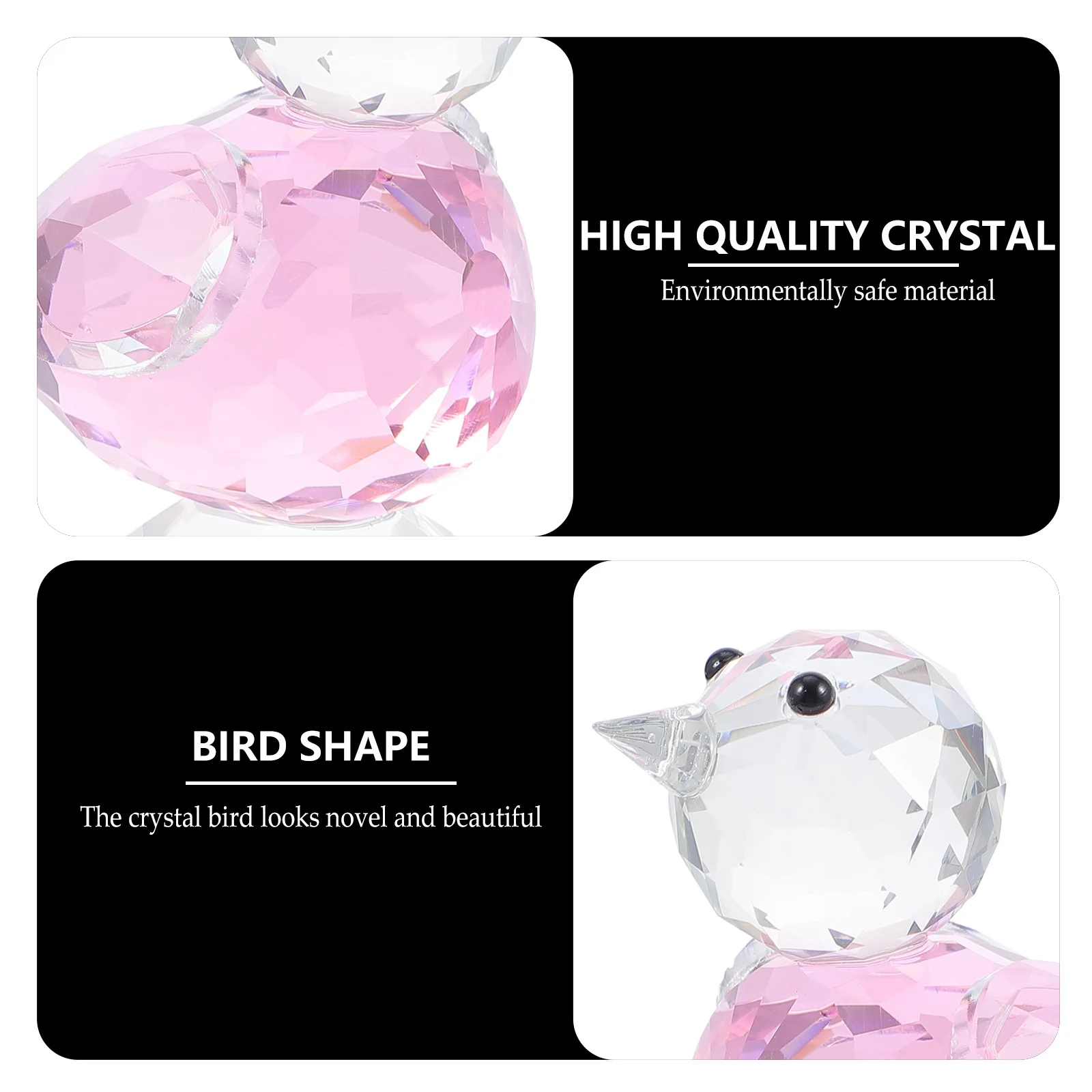 

Crystal Colored Glass Bird Sculpture Hand Blown Creative Desktop Accessory Indoor Outdoor Decoration Glass Bird Statue Home