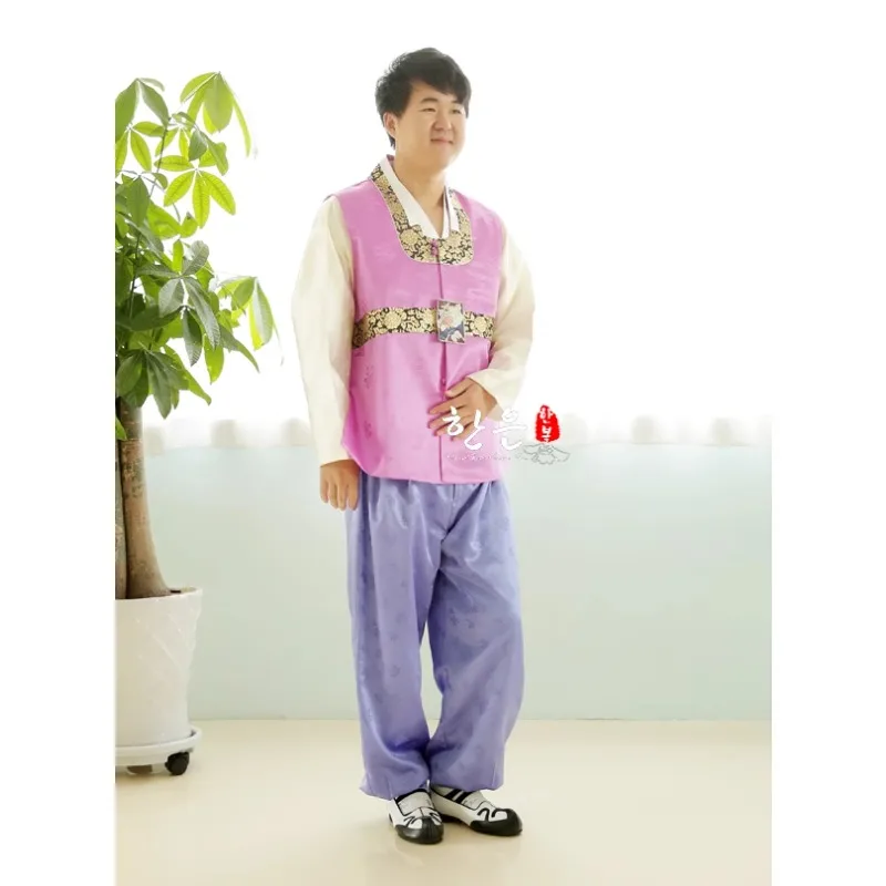 Korean Original Imported Fabric/elderly Floral Armor Dress/men's Korean Clothing