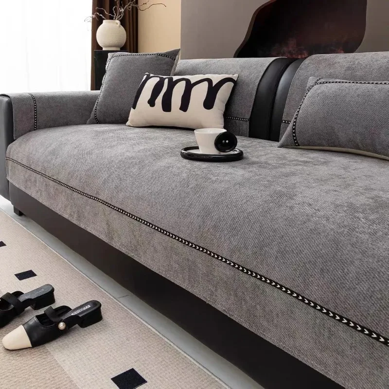 1pcs Universal Chenille Sofa Cover Non-Slip Durable Dustproof Seat Mat Anti Cat Scratch Couch Cushion For Home Living Room