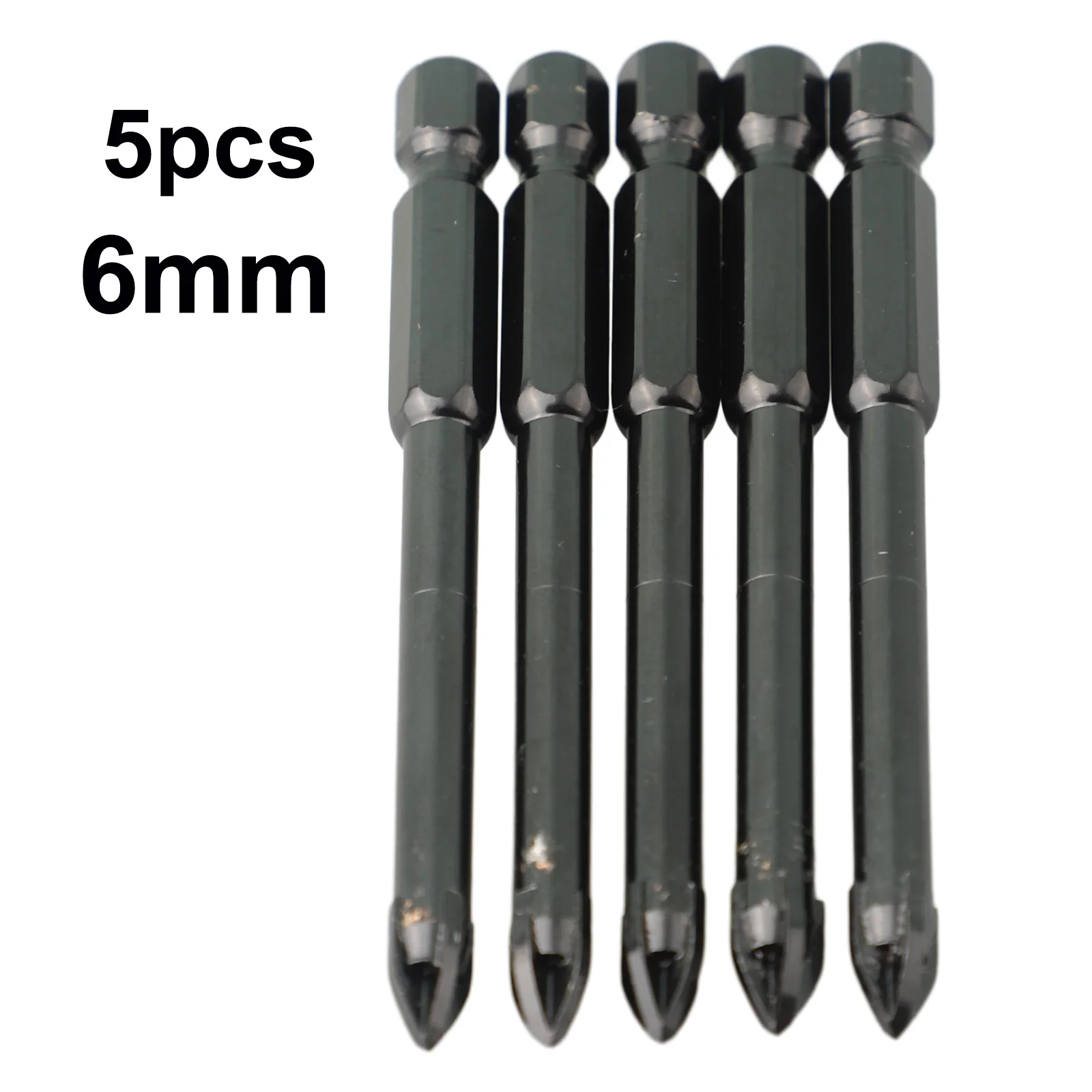 5PC 6mm Tile Porcelain Drill Bit Marble Ceramic Glass Brick Shank Hex Spear Head For  Power Tools  Accessories