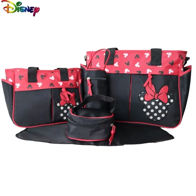 Disney Multi functional 5-piece Mother and Child Pack, Women's Fashion Cartoon Mickey Large Capacity Storage Backpack