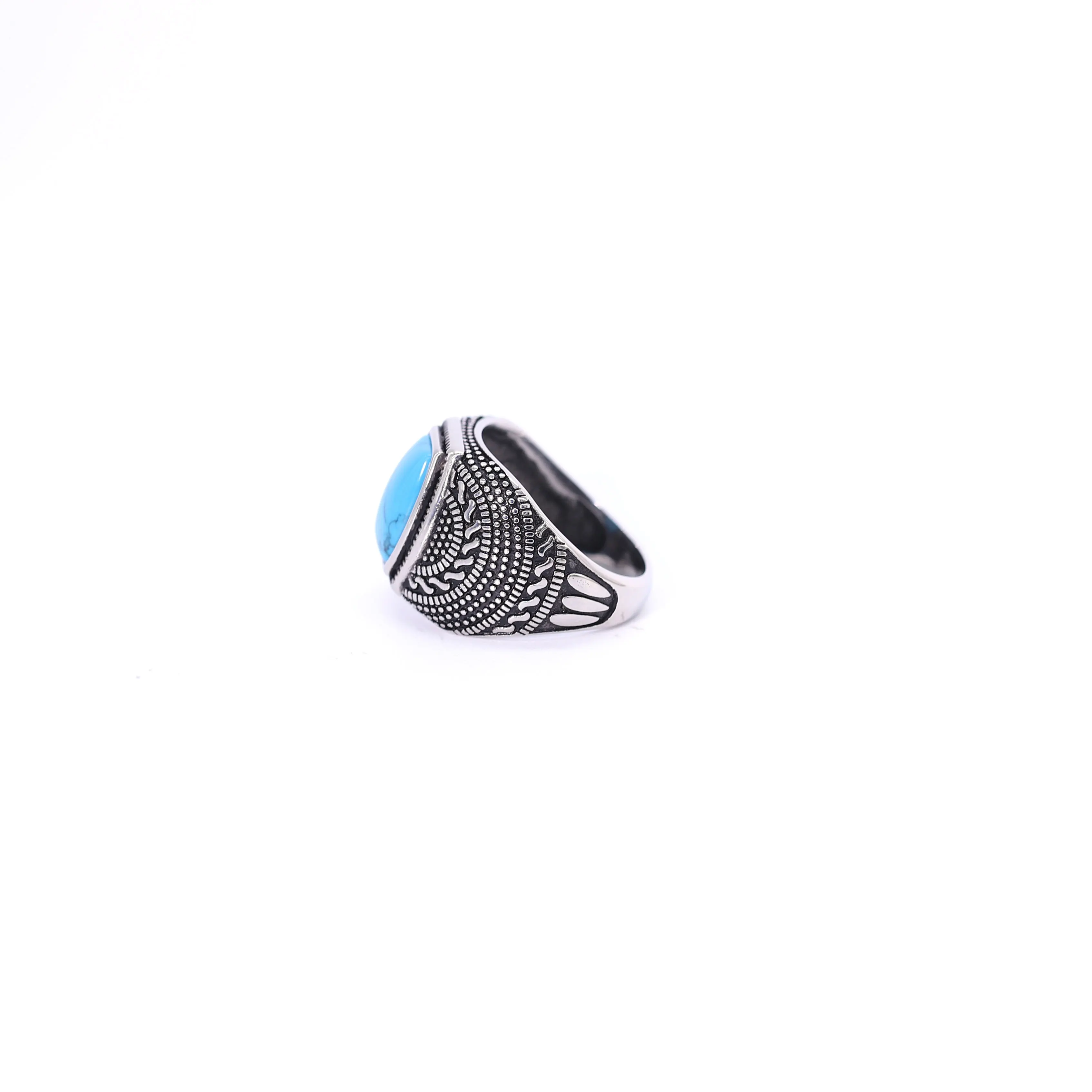 Factory direct spot square blue stone stainless steel ring gift ring for men