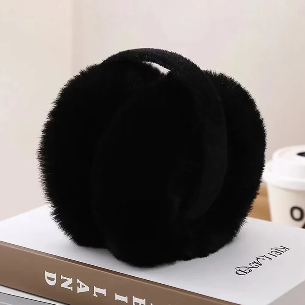 Almofadas de calor dobráveis dos desenhos animados aquecedores de orelha de cabelo de coelho ajustáveis anti-frio estudantes