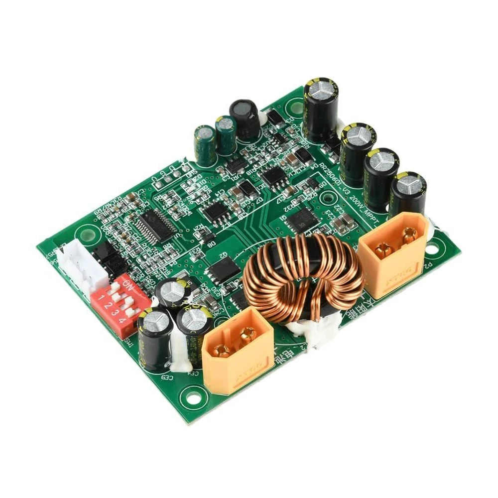 100W MPPT Solar Charge Controller 10A 12-45V Battery Regulator Multi Peak Tracking PV Input 11-45V DIP Switch Voltage Adjustable
