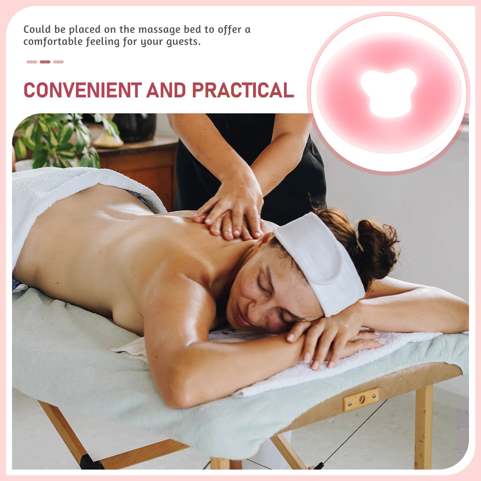 

Round Massage Table Headrest Face Down Pillow Round Massage Bed Headrest For Spa Salon Lightweight Portable Cushion