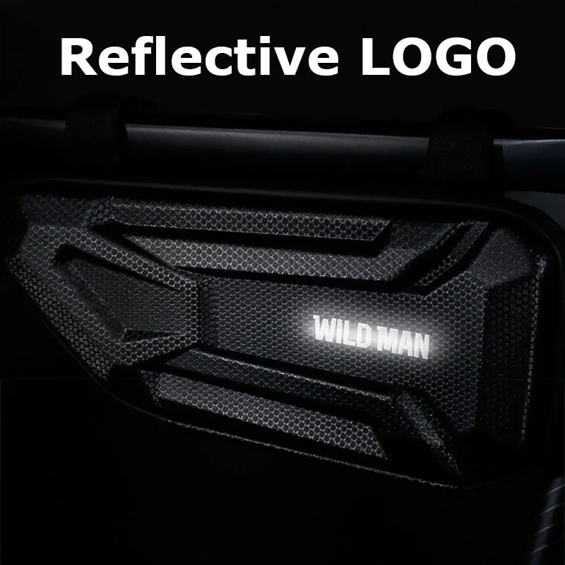 WILD MAN – sac de vélo étanche, Triangle, sac à outils, coque rigide EVA, sac pour cadre de cyclisme, accessoires vtt réfléchissants