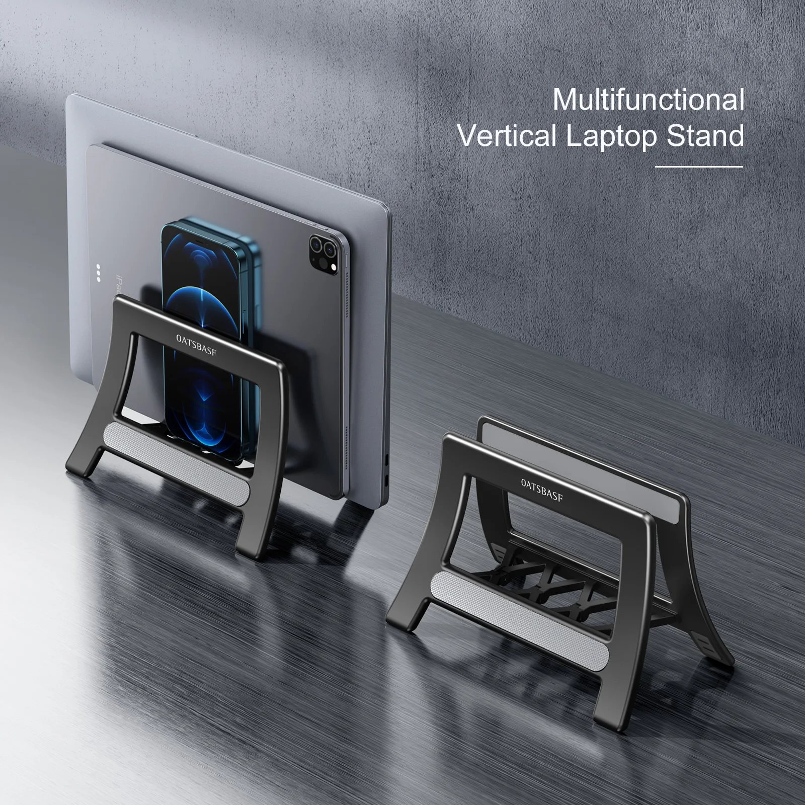 OATSBASF Vertical Laptop Stand Holder For MacBook Air Pro Xiaomi Tablet Gravity Notebook Stand ABS Laptop Support Desktop Holder