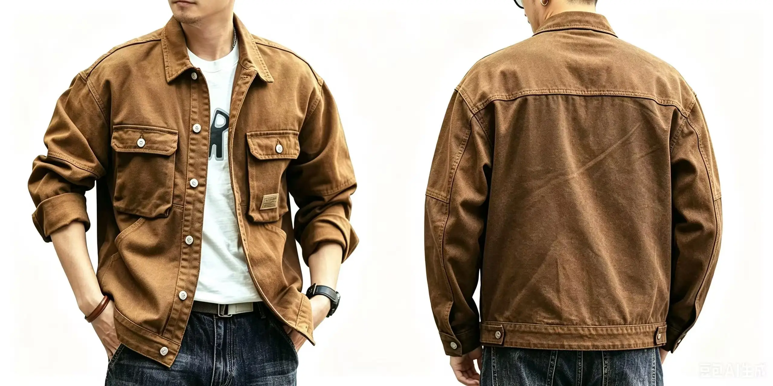 Autumn and Winter American Retro Cowboy Jacket for Men, New Handsome, Trendy, Rascal, Camouflage, Tactical, Trendy Brand Work Ja
