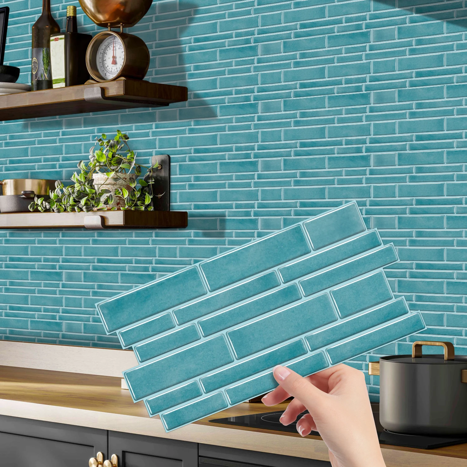 Peel and Stick Backsplash Tiles, Self-Adhesive 3D Subway Tile Stickers for Kitchen Bathroom (6/12/24/48 PCS)