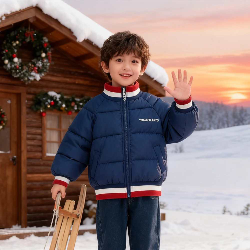 

Autumn Winter Down Jacket Outwear Boys Girls Thickened Baseball Coat Long Sleeve Kids Outerwear Keep Warm Children's Clothing