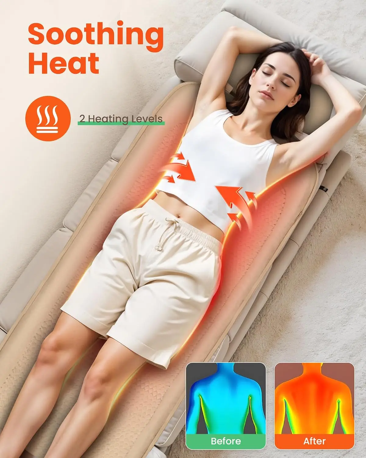 Vibration Heat Full Body Massage Pad Foldable Chair Mat