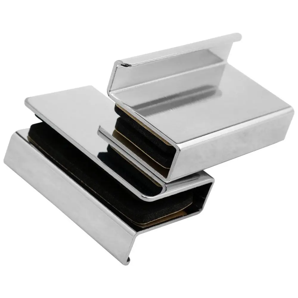 Easy Install Glass Handle Clamp No Drilling For Cabinet Acrylic Showcase Door Modern Style Steel Pulls Replacement