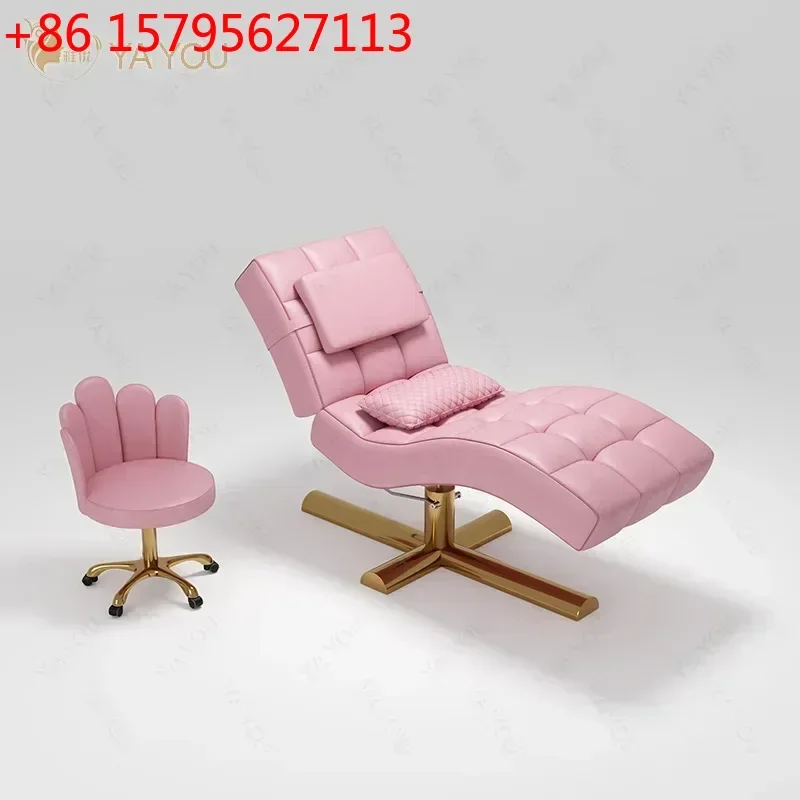 

Facial Bed Spa for Beauty Salon Massage Couch S-Shaped Eyelash Tattoo Embroidery Facial Bed Height Head Adjustable