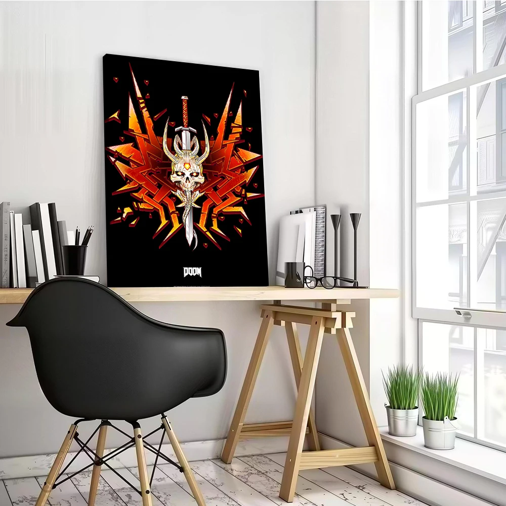 Doom Canvas Wall Art Posters Personalized Photo Printing for Room Decoration Aesthetics Specialty and Themed Home Decor Items view 2