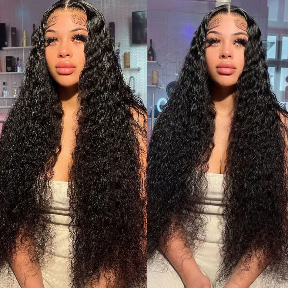 

Extra Long 13*6 HD Lace Front Water Wave Human Hair Wig Lace Frontal Wig Remy Human Hair Natural Curly Wigs for Women Human Hair