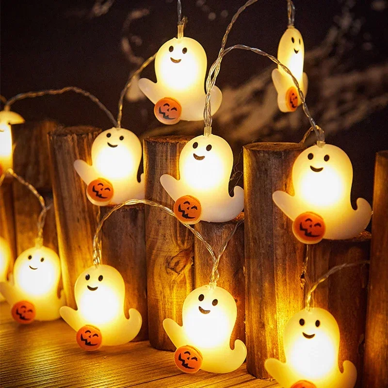 

10LED Halloween Spooky Lights String 1.5M Ghost Pumpkin Lighting Strings Halloween Party Decor For Home Festival DIY Decorations