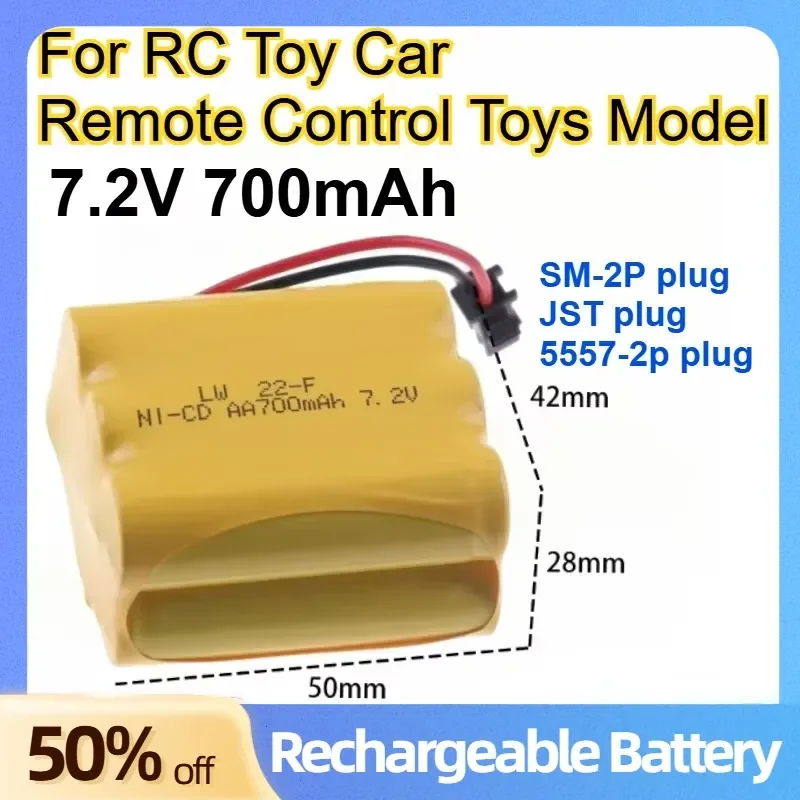 

7.2V Polymer Lithium Battery 700mAh for RC Toy Car Remote Control Toys Model Accessories Rechargeable Batteries