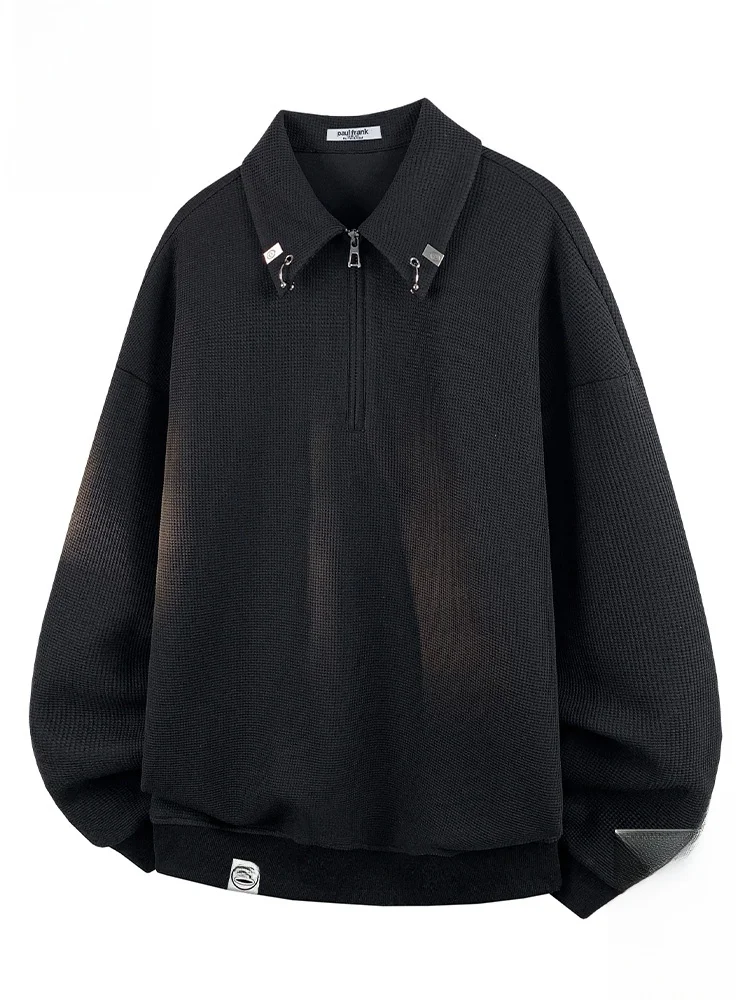 

PaulFrank Loose Fit Long Sve Sweatirt Casual Sle Zipper Design Polyester Fiber Comfortable Youth Faion Autumn New