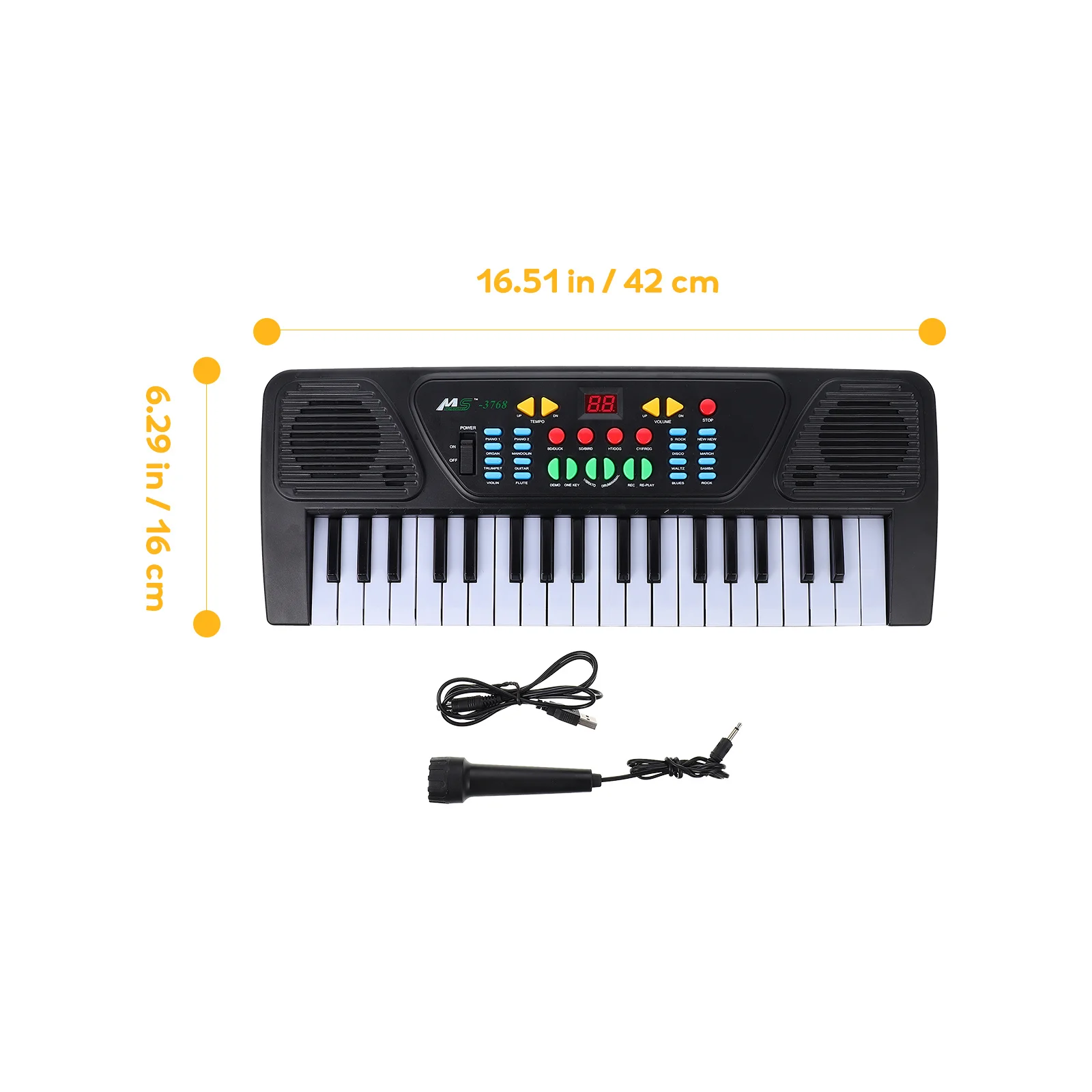 1Set Colorful Music Electronic Keyboard 37-Key Durable ABS Kids Learning Educational Piano Plaything Multipurpose Piano Toy