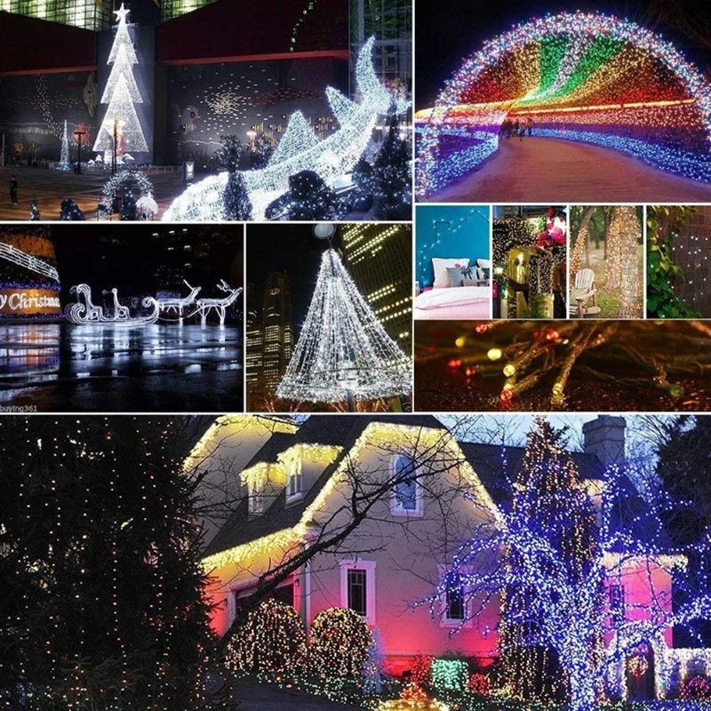 6M 10M 20M 30M 50M 100M Zewnętrzne lampy sznurkowe Led Garland String Fairy Light 8 trybów świątecznych świąteczne dekoracje ślubne