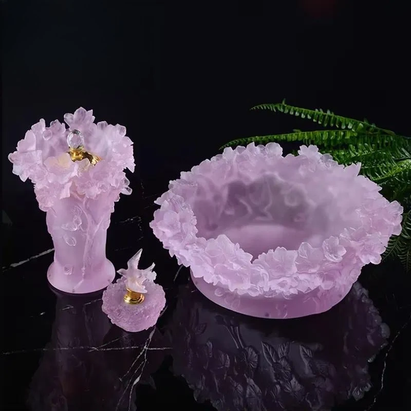Decorative Pink Cherry Blossom Series Romantic Luxury Wedding Decoration Gift Set