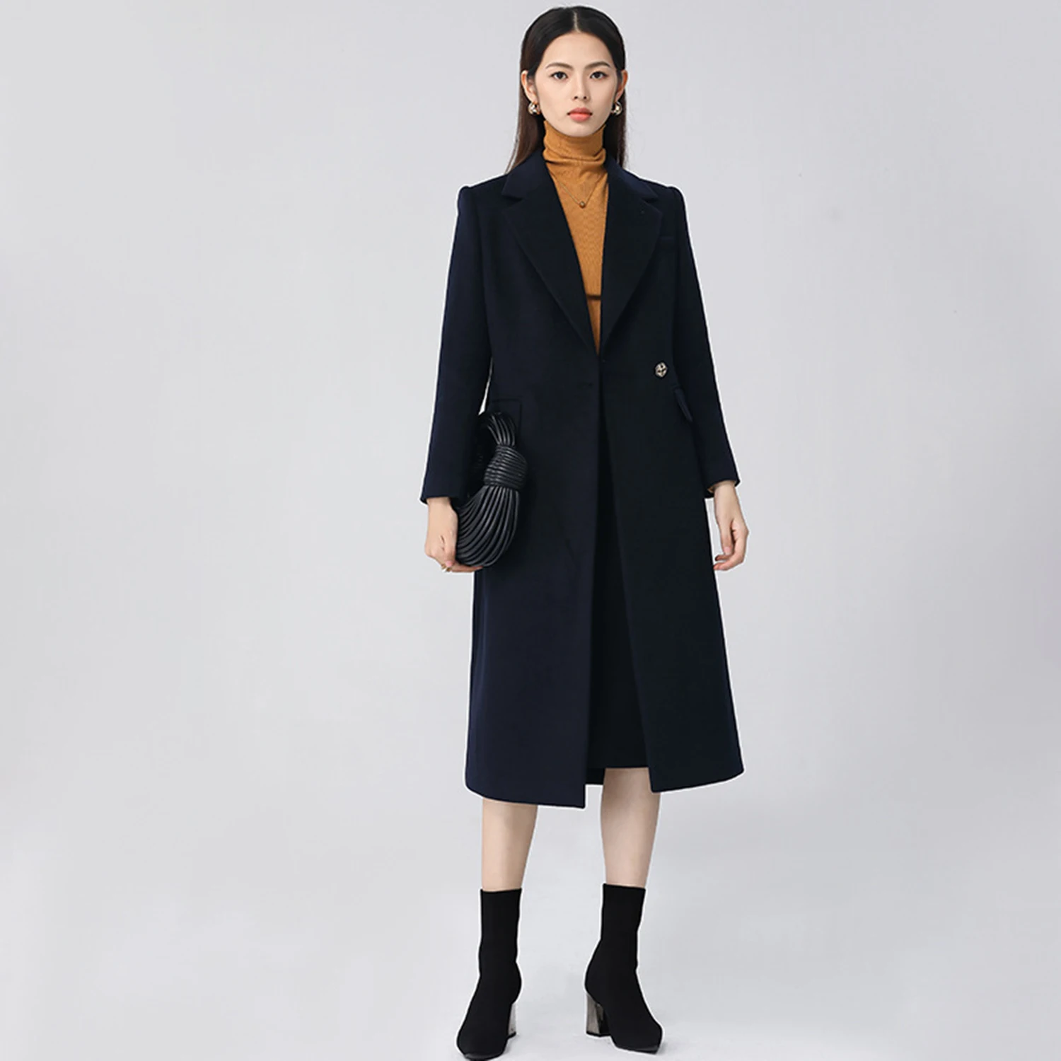 Allingentle Blazer palangre com bolsos laterais profundos Jaqueta longa elegante para roupas casuais de uso diário personalizadas