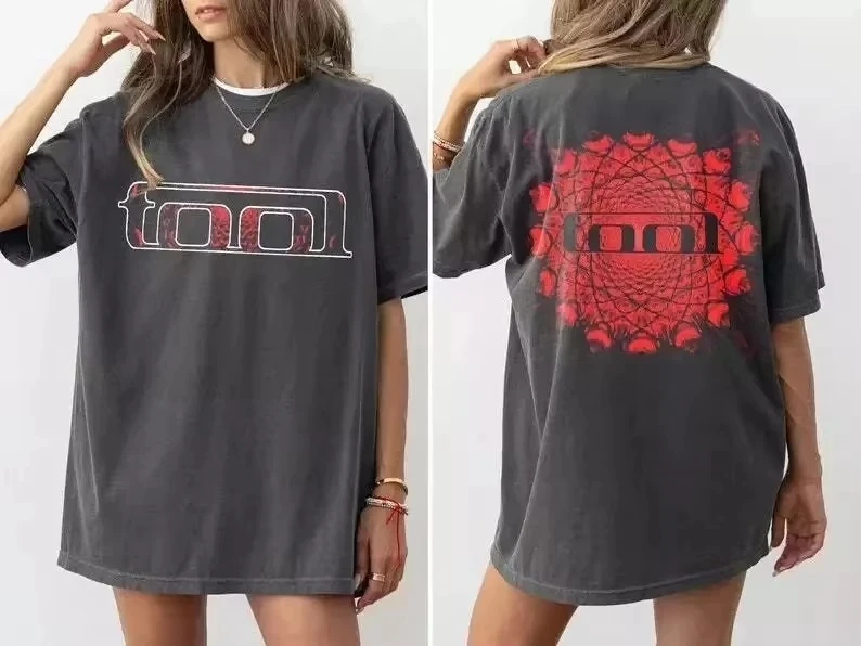 Tool Logo Band Grey Casual T-Shirt Men's and Women's Luxury Band Oversized Unisex Cotton Y2k Short Comfortable Couples Classic