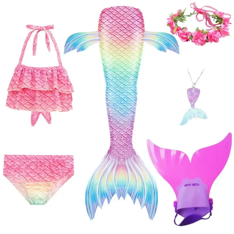 Costume de queue de sirène pour filles, cosplay princesse Ariel, robe de paupières pour enfants, ensemble de bikini baignable, bain trempé, nouveau, MN9