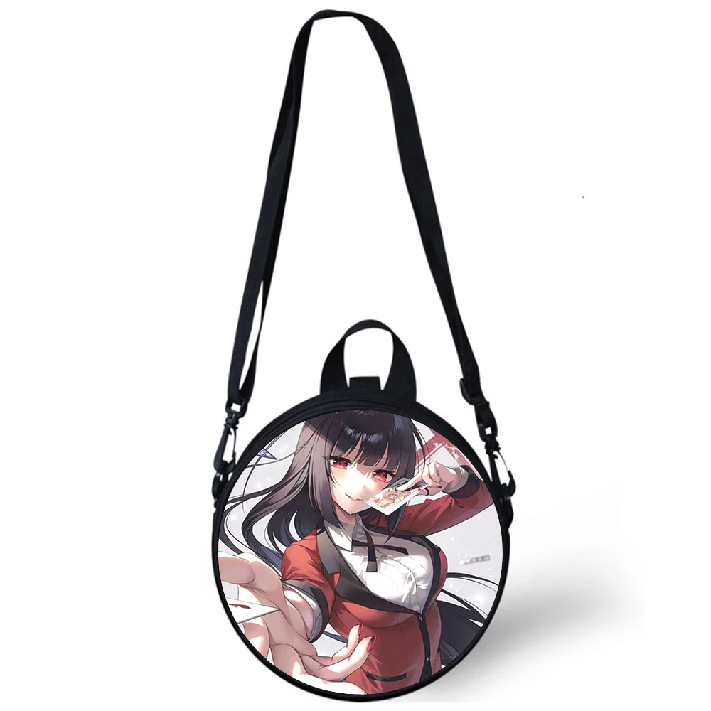 Kakegurui Jabami Yumeko Child kindergarten Bag 3D Print Crossbody Shoulder Bags For School Women Mini Round Bagpacks Rugtas Bag