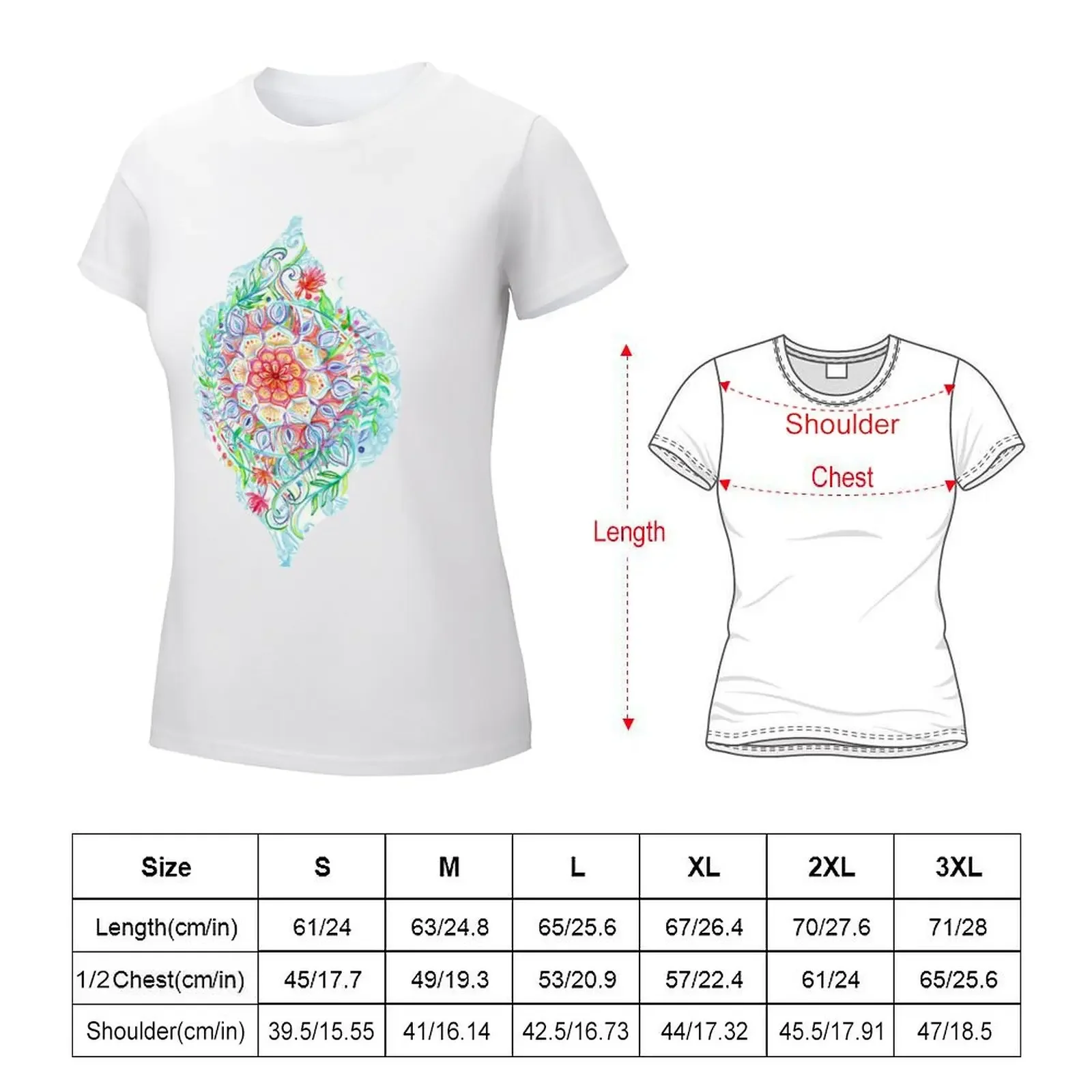 Messy Boho Floral in Rainbow Hues T-shirt hippie clothes shirts graphic tees tees cotton t shirts Women