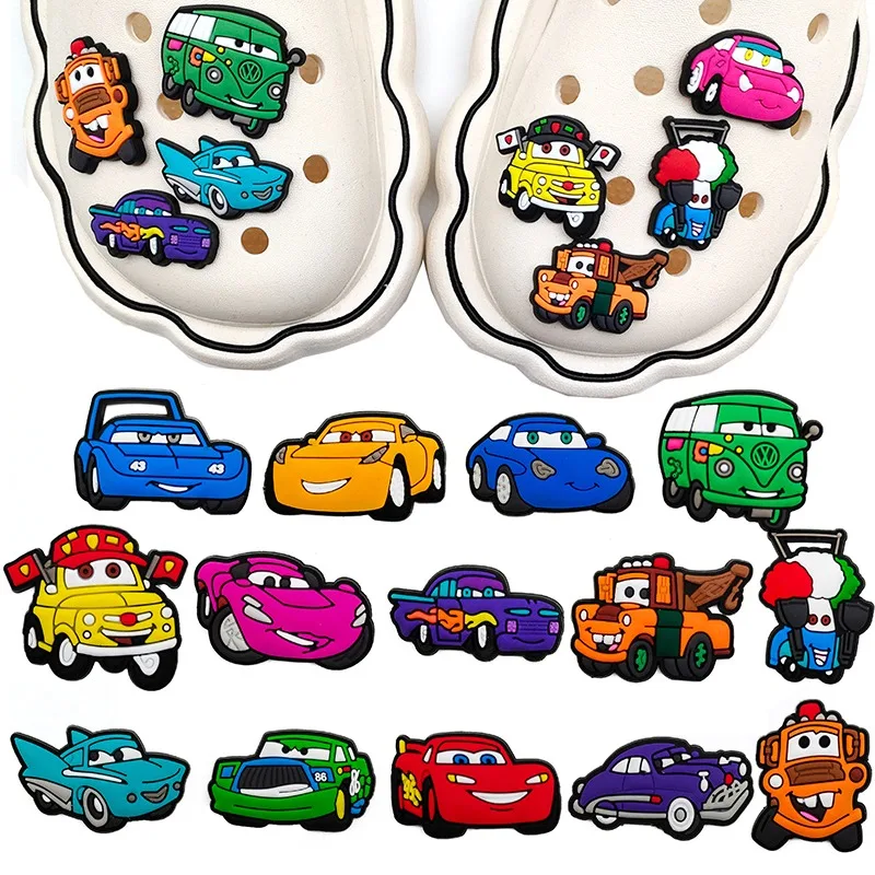 

1Pcs Disney Racing Story Anime Crocs Charms Shoe Buckle DIY Decorations Cartoon Shoe Accessories Kids Christmas Birthday Gifts