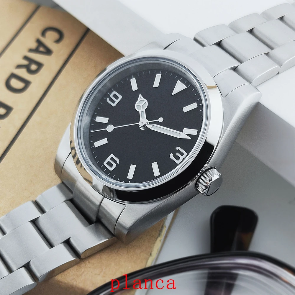 Customizable logo 36/39mm sapphire crystal stainless steel watch paired nh35 automatic movement