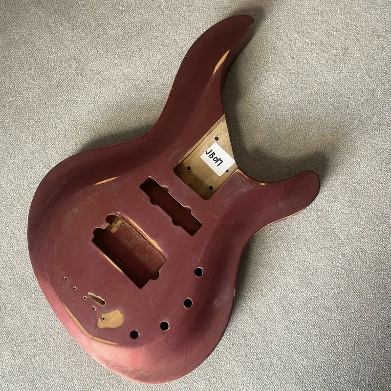 IB017 Metallic Red 4 Or 5 String  Active PJB Pickups Electric Guitar Bass Body Solid Wood DIY Replace Part Paints Damages