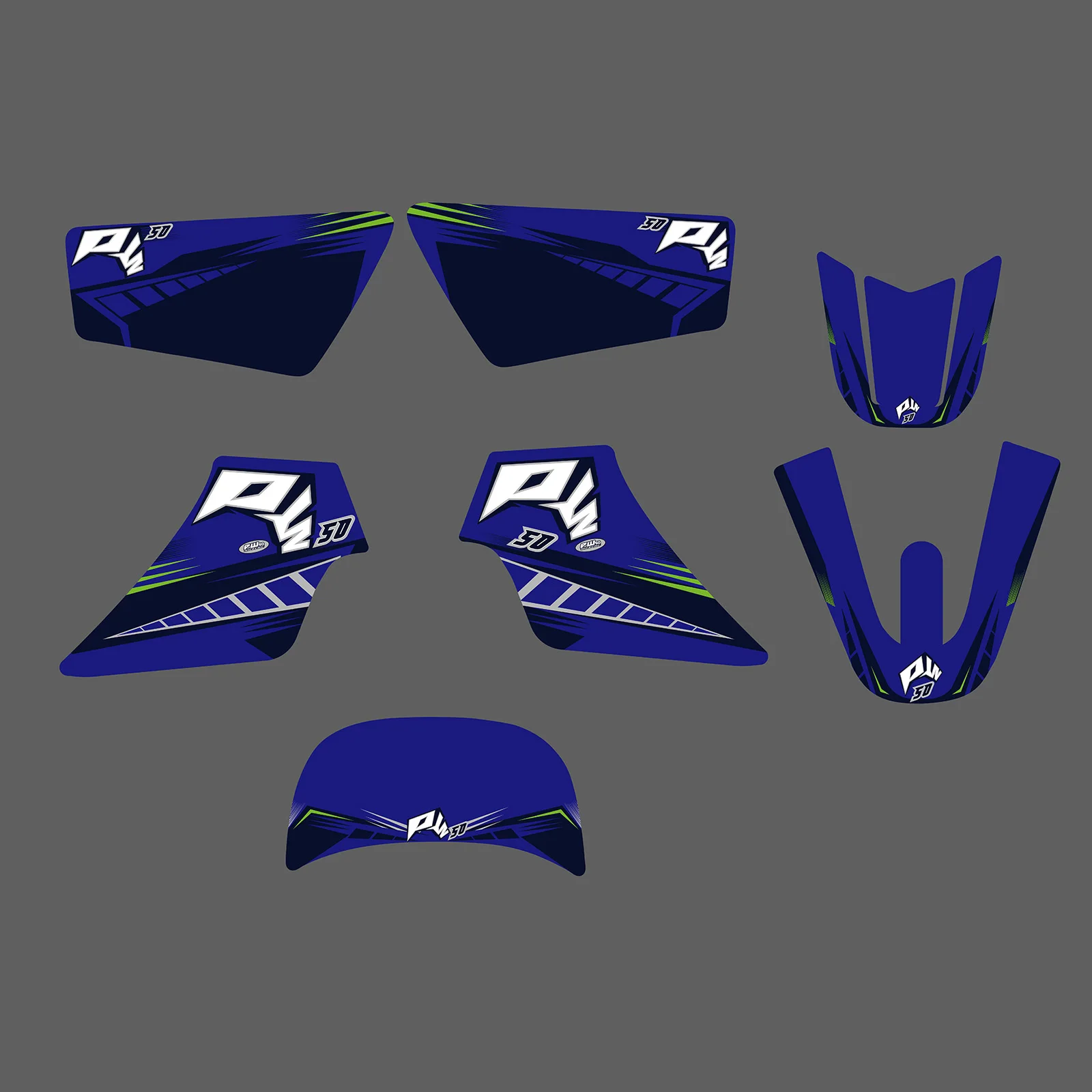 Novo para yamaha pw50 pw 50 todos os anos 2024 2023 2022 pit bike carenagem completa gráficos fundo decalques adesivo nome personalizado número