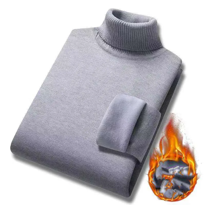 2026年秋冬メンズハイネックセーター、保温性を高めるパッド入り、快適でフィット感の良いベースレイヤーシャツ