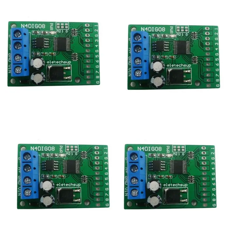 AB13-4X 8Ch Input/Output Digital Switch TTL Lvttl CMOS RS485 IO Control Module Modbus Rtu Board For PLC Relay, (No Pin)