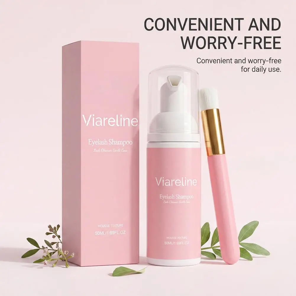 Wimpernreinigungsschaum, sanftes ölfreies Wimpernshampoo, Make-up-Entferner, nicht reizende Augenpflege 50ml – Detail 13