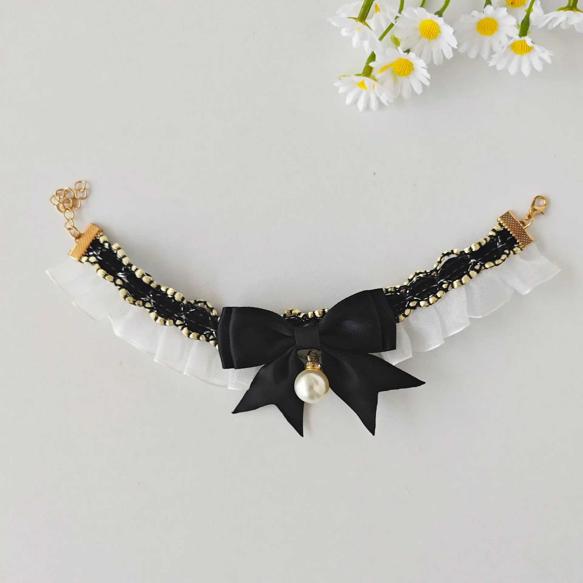 Cat Collar Dog Drool Towel Decoration Pet Bib Necklace Lace Bow Tie Scarf Neck Loop Puppy Accessories Pet Supplies - view 3