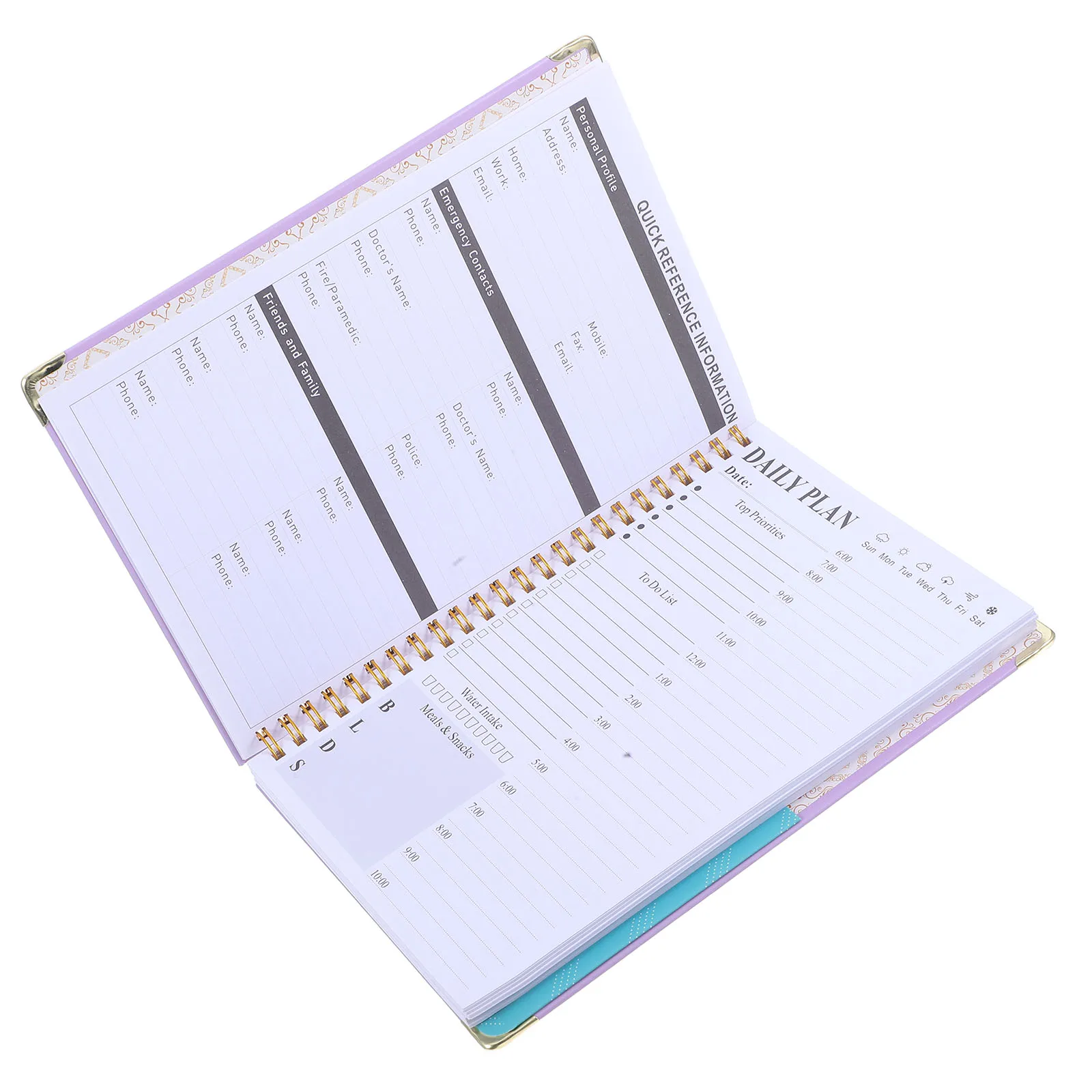 

Undated Planner A5 Hardcover Notebook Women Spiral Journal Portable Lined Writing College Ruled Book Professional Use