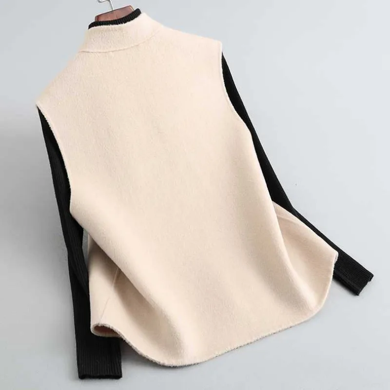 Neue Herbst und Winter Chinesische Retro Stehkragen Schnalle Lose Weste Nationalen Stil Woolen Weste