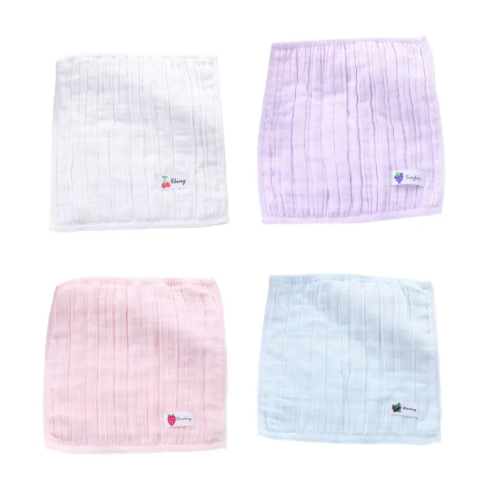

4pcs Pure Cotton Handkerchief Soft Baby Towels Kids Washcloths Face Saliva Absorption Cleaning Breathing Friendly Long Use